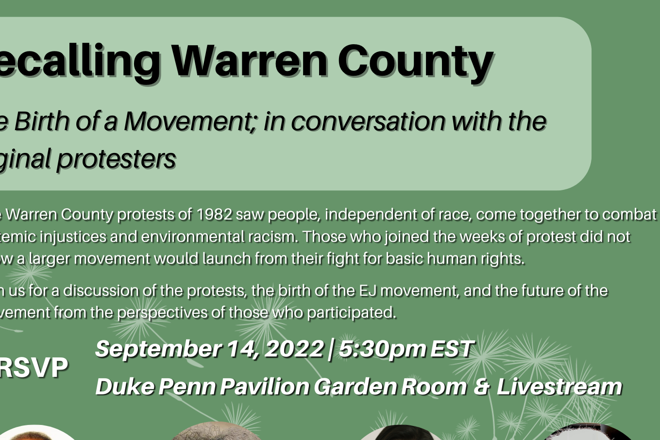 flyer for Recalling Warren County event